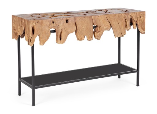 Consola Grenada, Bizzotto, 120 x 40 x 77 cm, lemn de tec, design unicat