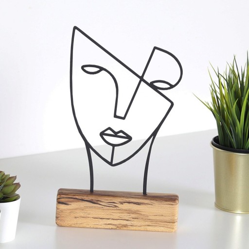 Decoratiune, Mask, 17x30x3.5 cm, Metal, Negru