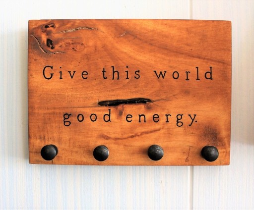 Suport pentru chei, Good Energy, 20x15x1.8 cm, Lemn , Maro