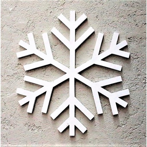 Decoratiune de perete, Snowflake, 38x1.8x38 cm, Placaj , Alb