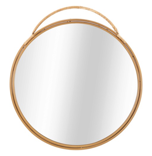 Oglinda decorativa Panama Round, Mauro Ferretti, 80 x 88 cm, maro