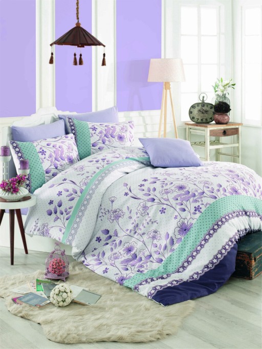 Lenjerie de pat dubla, Sudenaz - Lilac, Pearl Home, Bumbac Ranforce