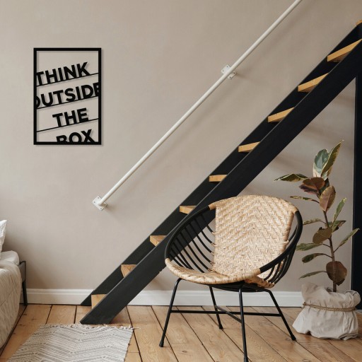 Decoratiune de perete, Think Outside The Box Metal Decor, metal, 35 x 50 cm, negru