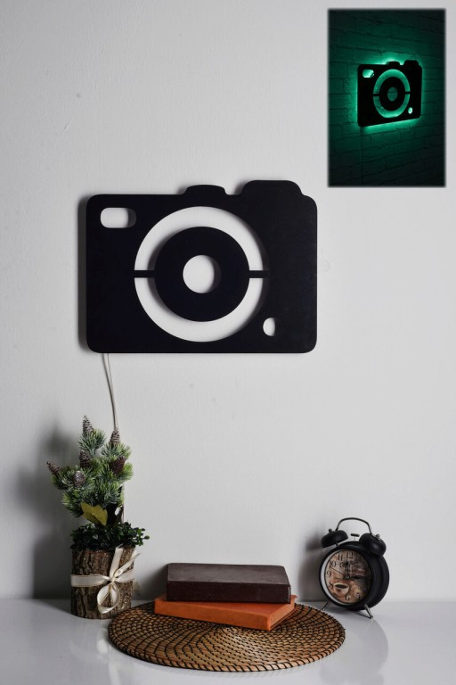 Decoratiune luminoasa LED, Camera, MDF, 60 LED-uri, Verde