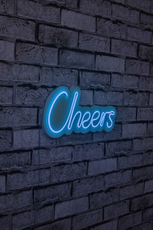 Decoratiune luminoasa LED, Cheers, Benzi flexibile de neon, DC 12 V, Albastru