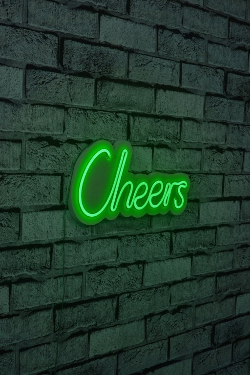 Decoratiune luminoasa LED, Cheers, Benzi flexibile de neon, DC 12 V, Verde