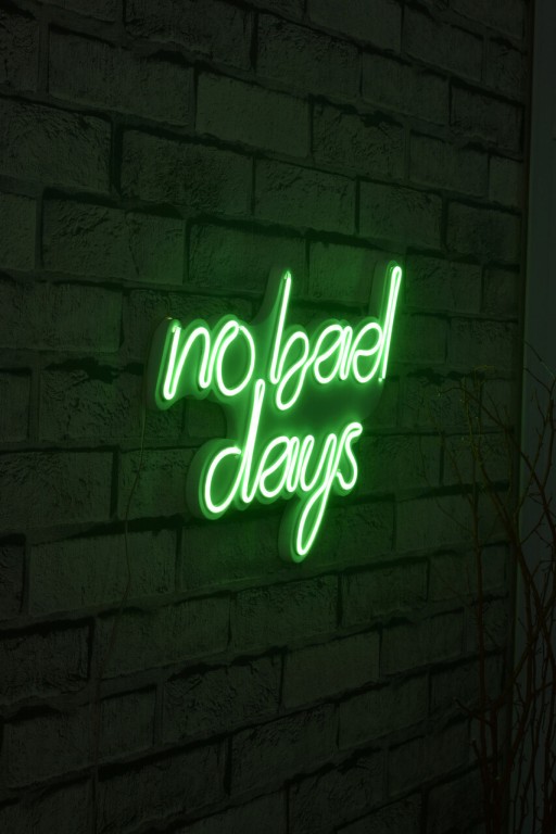 Decoratiune luminoasa LED, No Bad Days, Benzi flexibile de neon, DC 12 V, Verde