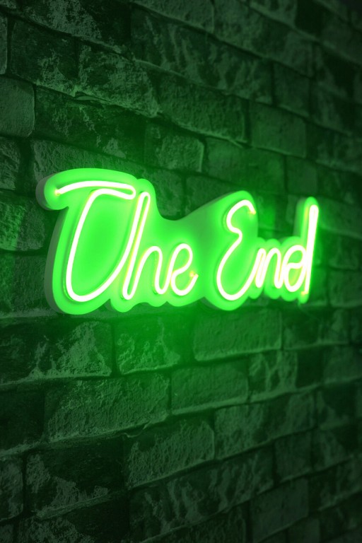 Decoratiune luminoasa LED, The End, Benzi flexibile de neon, DC 12 V, Verde