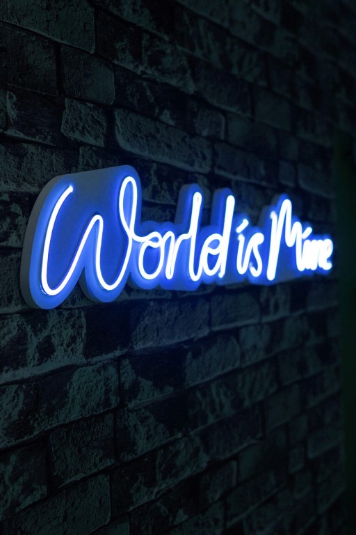 Decoratiune luminoasa LED, World is Mine, Benzi flexibile de neon, DC 12 V, Albastru