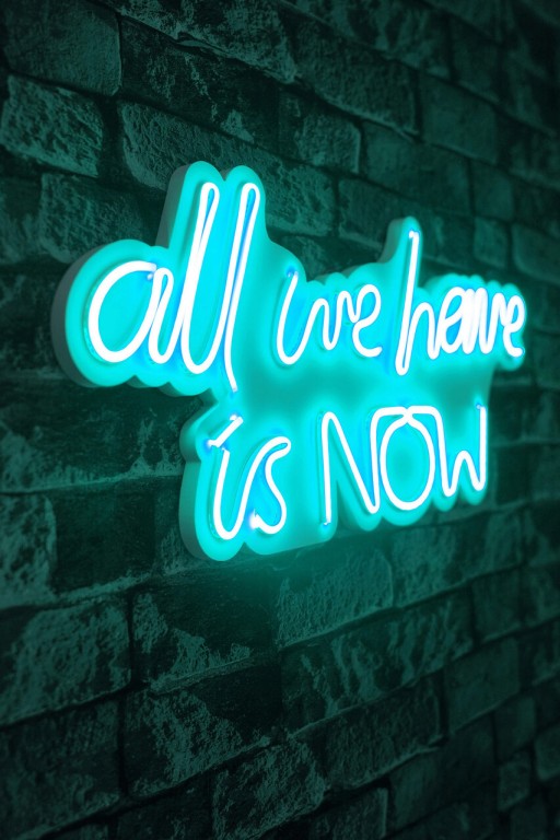 Decoratiune luminoasa LED, All We Have is Now, Benzi flexibile de neon, DC 12 V, Albastru