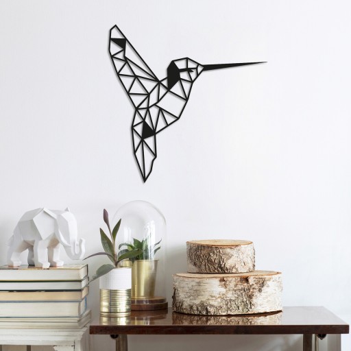 Decoratiune de perete, Bird, Metal, Dimensiune: 44 x 44 cm, Negru