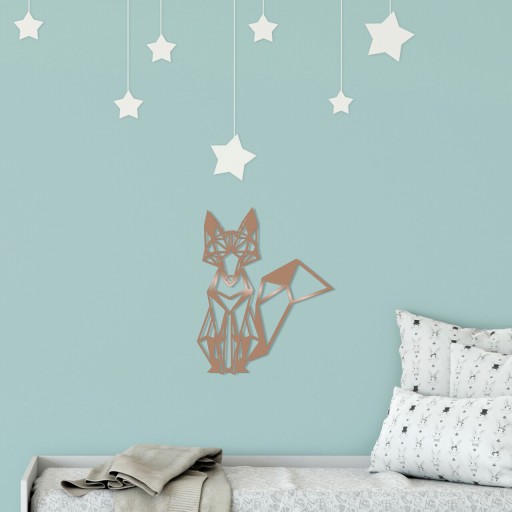 Decoratiune de perete, Fox, Metal, Dimensiune: 33 x 40 cm, Cupru