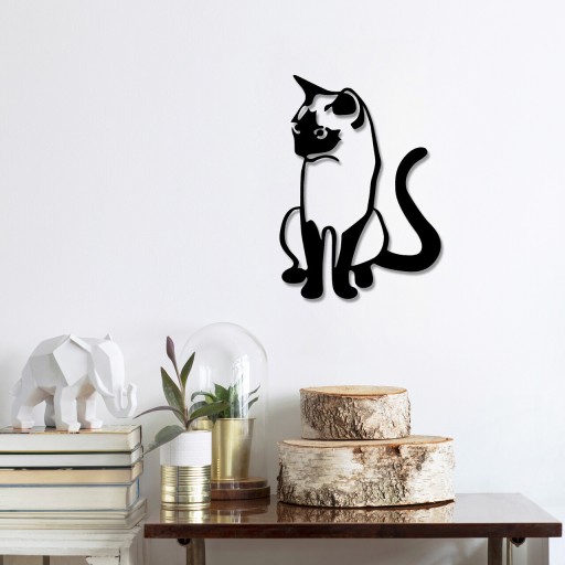 Decoratiune de perete, Cat 2, Metal, Dimensiune: 39 x 55 cm, Negru