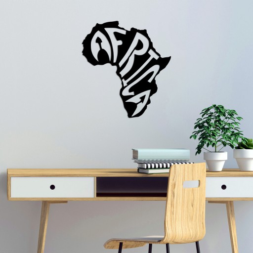 Decoratiune de perete, Africa, Metal, Dimensiune: 64 x 70 cm, Negru