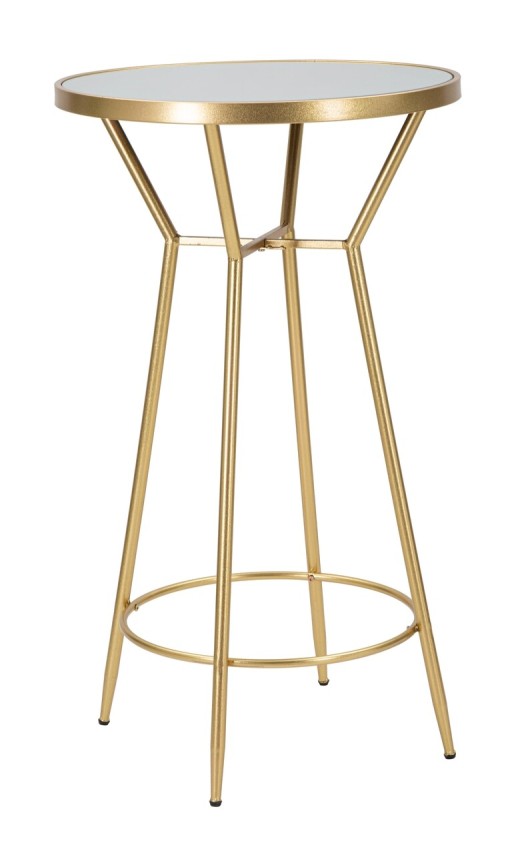 Masuta de bar Circle, Mauro Ferretti, Ø 60x105 cm, fier, auriu