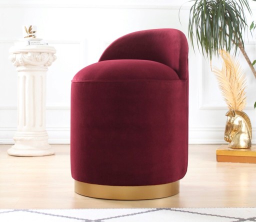 Taburet, Fluffe, 209FLF1105, Catifea, Rosu claret