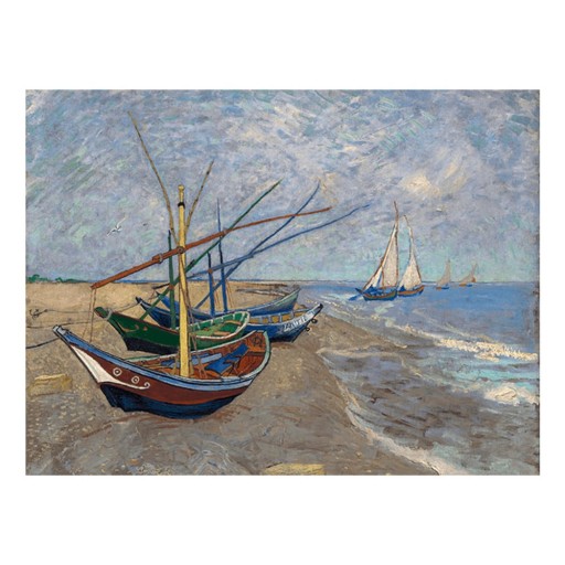 Reproducere tablou Vincent van Gogh - Fishing Boats on the Beach at Les Saintes-Maries-de la Mer, 40x30 cm