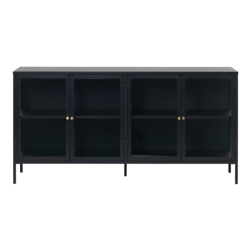 Vitrină neagră din metal 170x85 cm Carmel – Unique Furniture