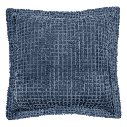 Pernă decorativă din bumbac Tiseco Home Studio Waffle, 45 x 45 cm, albastru