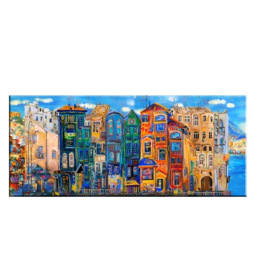 Tablou Tablo Center Colorful Houses, 140 x 60 cm