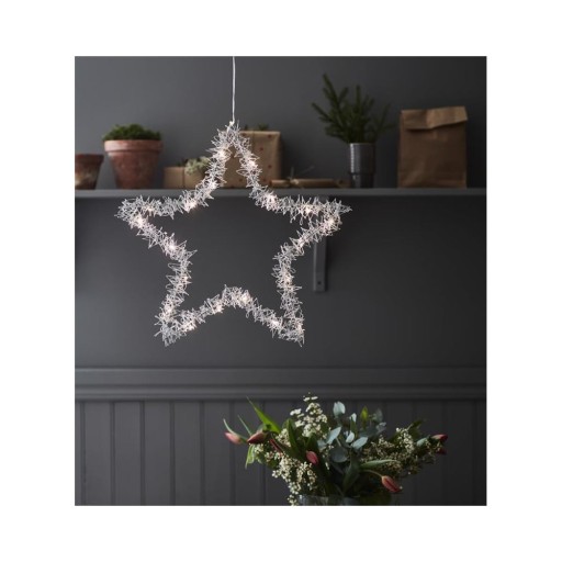 Decorațiune luminoasă argintie ø 46 cm cu model de Crăciun Tangle – Markslöjd