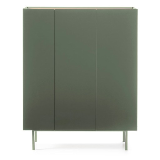 Comodă verde înaltă cu aspect de lemn de stejar 95x120 cm Arista – Teulat