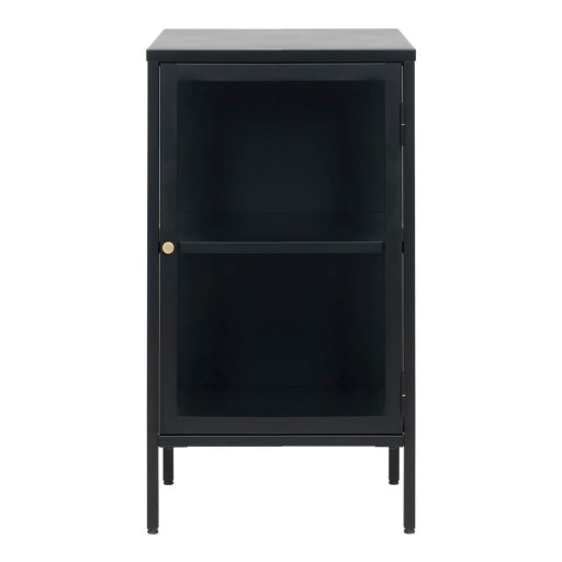 Vitrină neagră din metal 45x85 cm Carmel – Unique Furniture