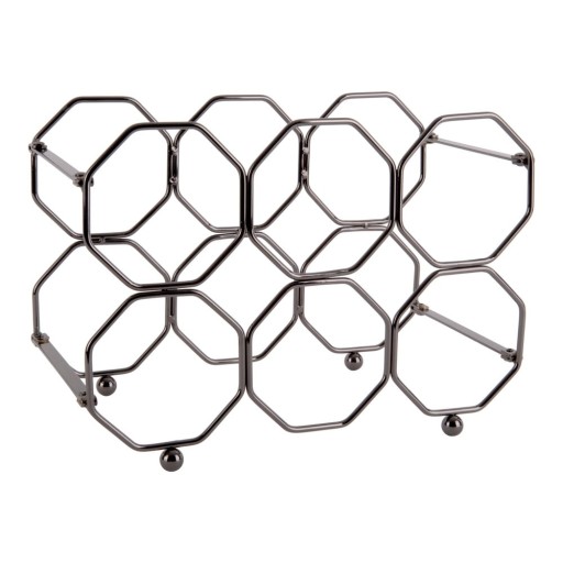 Suport pliabil din metal pentru sticle de vin PT LIVING Honeycomb, gri