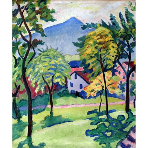 Reproducere tablou August Macke - Tegernsee Landscape, 50 x 60 cm