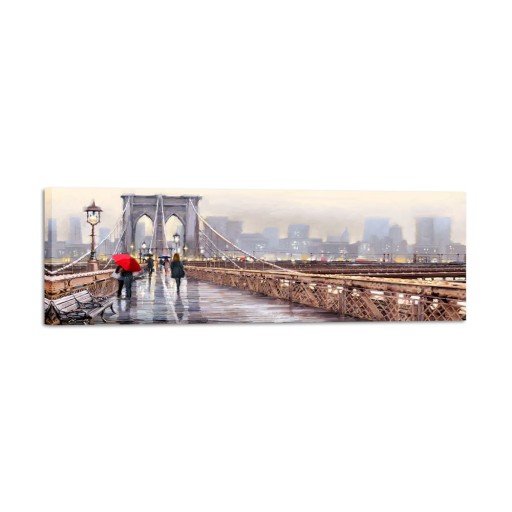 Tablou Styler Canvas Watercolor New York Bridge, 45 x 140 cm