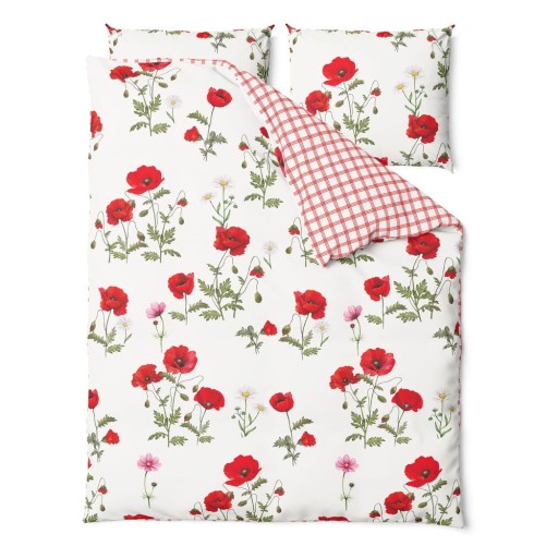 Lenjerie de pat din bumbac pentru pat dublu Bonami Selection Poppy, 200 x 220 cm