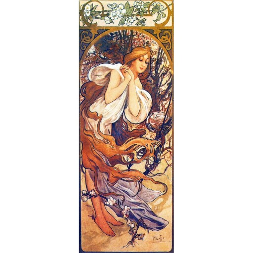 Reproducere tablou Alfons Mucha - Spring, 80 x 30 cm