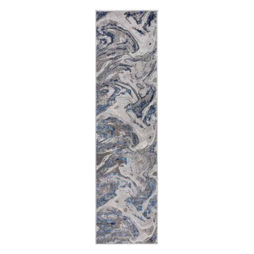 Covor tip traversă Flair Rugs Marbled, 80 x 300 cm, albastru-gri