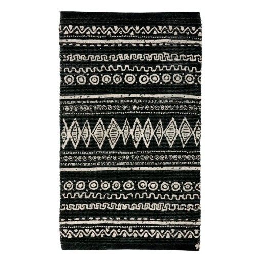 Covor din bumbac Webtappeti Ethnic, 55 x 140 cm, negru-alb