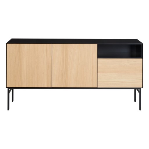 Comodă joasă neagră cu aspect de stejar 180x89 cm Edge by Hammel - Hammel Furniture