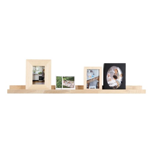 Raft în culoare naturală pentru fotografii din lemn masiv de stejar 100 cm Photoframe – vtwonen