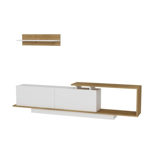 Set mobilier TV alb/natural 180x55 cm Asos - Woody Fashion