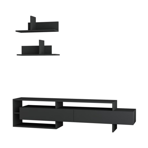 Set mobilier TV gri antracit 180x42 cm Gara - Homitis