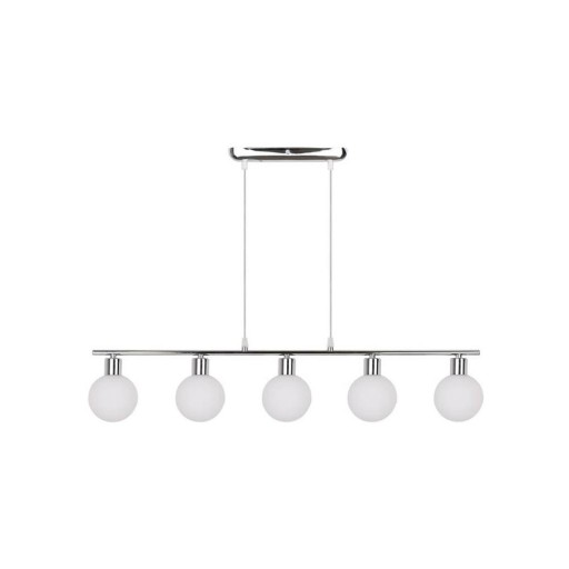 Lustră argintie cu abajur din sticlă 10x82 cm Oden – Candellux Lighting