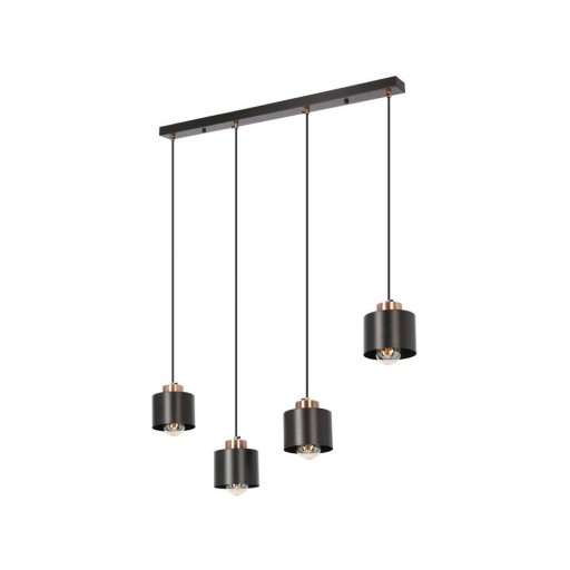 Lustră neagră din metal 12x75 cm Olena – Candellux Lighting