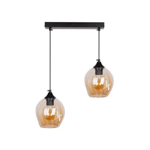 Lustră neagră cu abajur din sticlă 14x48 cm Aspa – Candellux Lighting