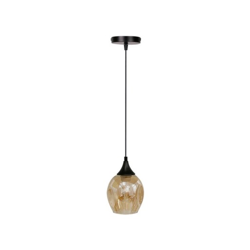 Lustră neagră cu abajur din sticlă ø 14 cm Aspa – Candellux Lighting