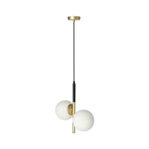 Lustră aurie cu abajur din sticlă 32.5x15 cm Duo – Candellux Lighting