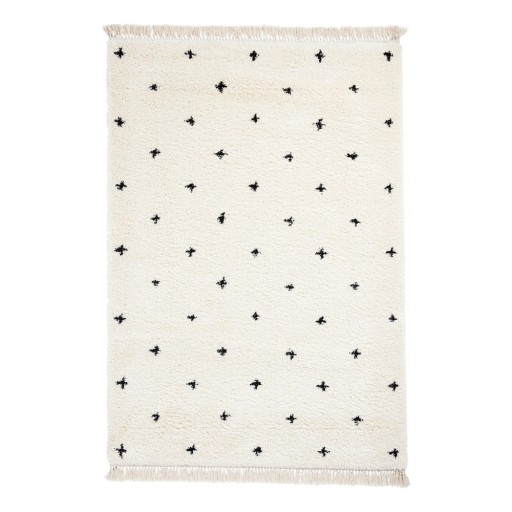 Covor Think Rugs Boho Dots, 120 x 170 cm, alb-negru