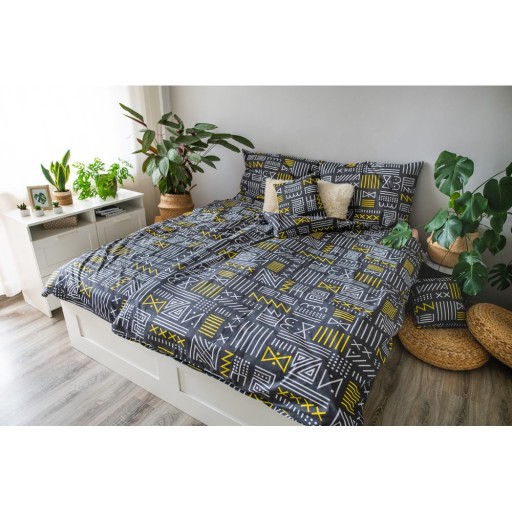 Lenjerie de pat gri din bumbac pentru pat de o persoană 140x200 cm LP Dita Runy – Cotton House