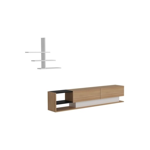 Set mobilier TV alb/natural 180x40 cm Liza - Kalune Design