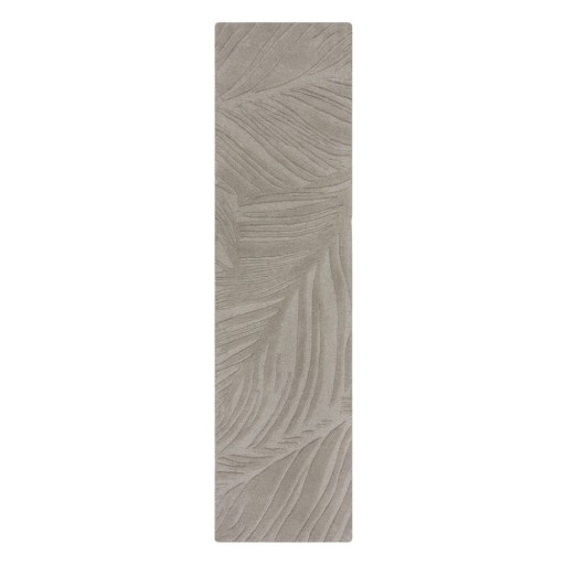 Covor gri deschis tip traversă din lână 60x230 cm Lino Leaf – Flair Rugs