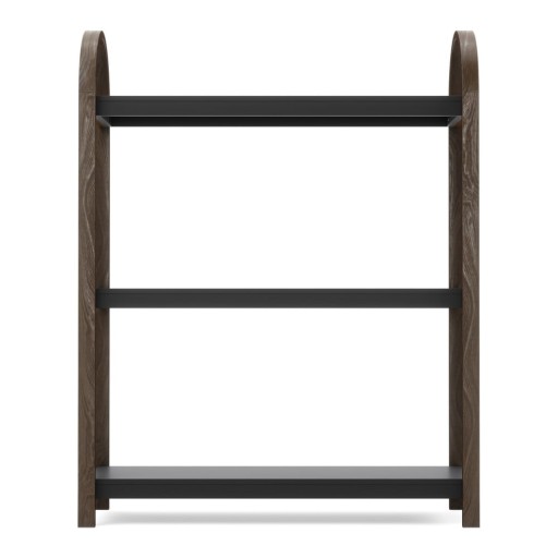 Etajeră neagră/în culoare naturală cu aspect de lemn de nuc 72x90 cm Bellwood – Umbra