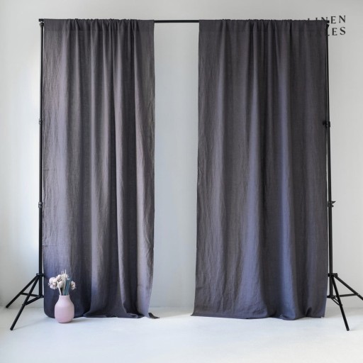 Draperie gri închis 140x170 cm Night Time – Linen Tales