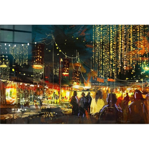 Tablou din sticlă 70x50 cm City Street – Wallity